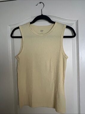 GAP Light Cream Ribbed Tank Top
